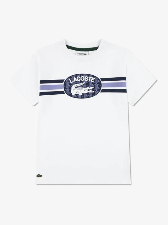 Zdjęcie produktu T-shirt z nadrukiem Lacoste biały