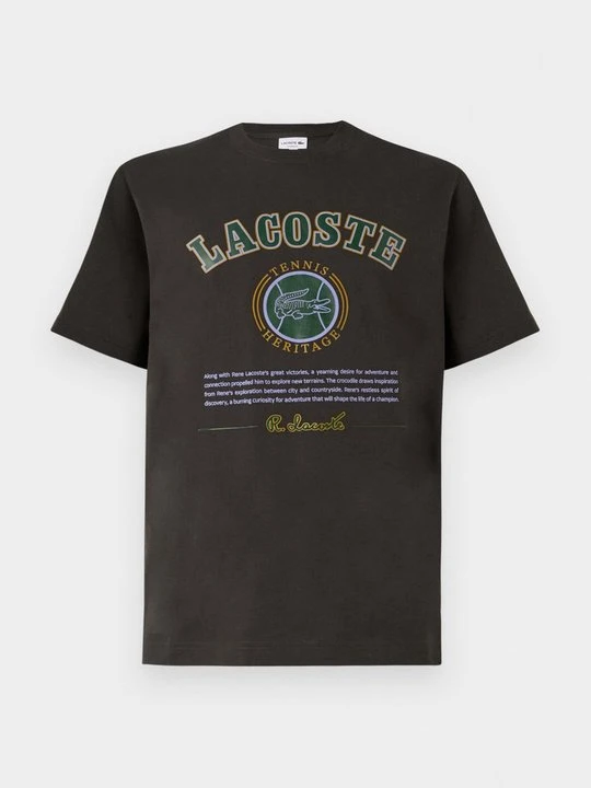 Zdjęcie produktu T-shirt z nadrukiem Lacoste czarny
