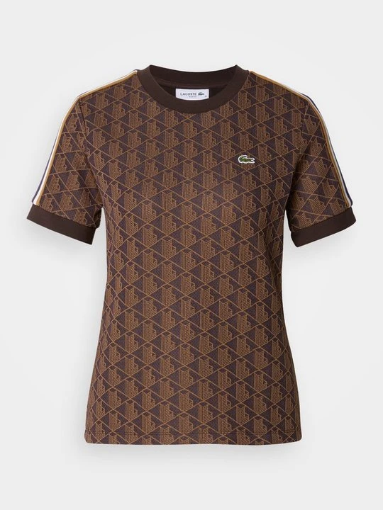 Zdjęcie produktu T-shirt z nadrukiem Lacoste brązowy