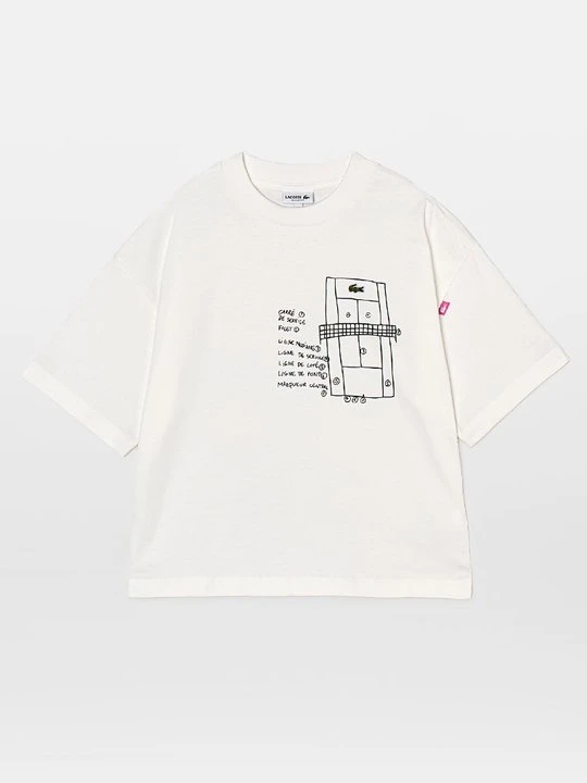 Zdjęcie produktu T-shirt z nadrukiem Lacoste mleczny