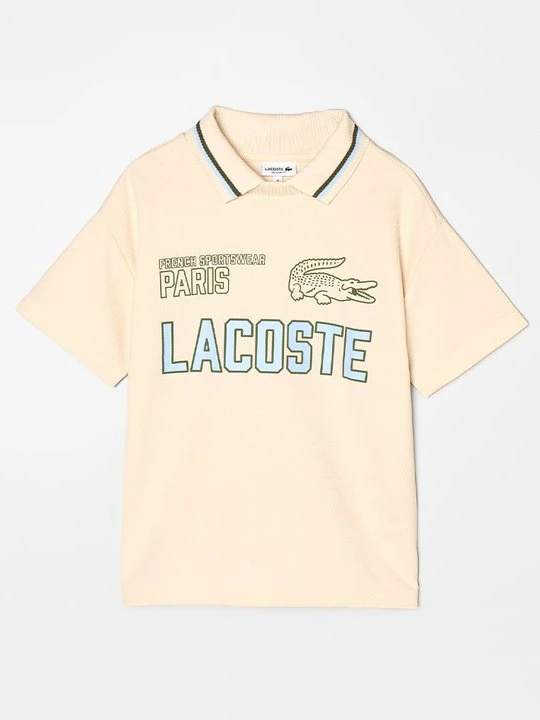 Zdjęcie produktu T-shirt z nadrukiem Lacoste beżowy