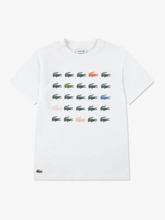 Zdjęcie produktu T-shirt z nadrukiem Lacoste biały