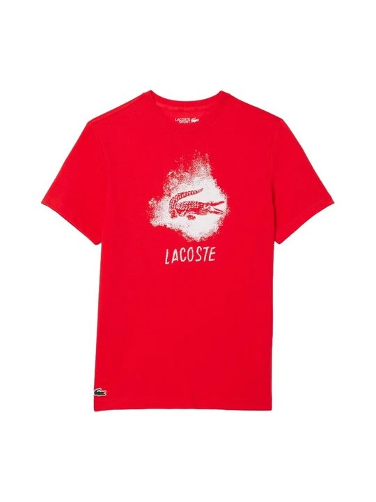 Zdjęcie produktu T-shirt z nadrukiem Lacoste czerwony