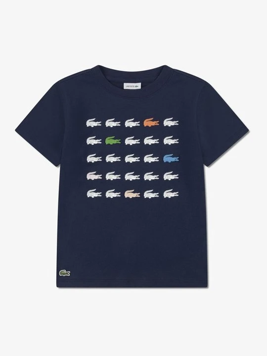Zdjęcie produktu T-shirt z nadrukiem Lacoste granatowy