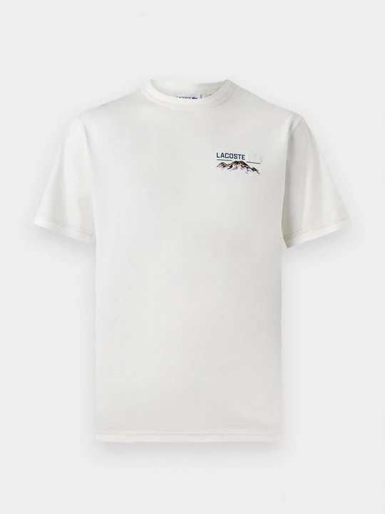 Zdjęcie produktu T-shirt z nadrukiem Lacoste mleczny