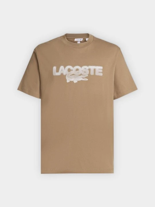 Zdjęcie produktu T-shirt z nadrukiem Lacoste piaskowy