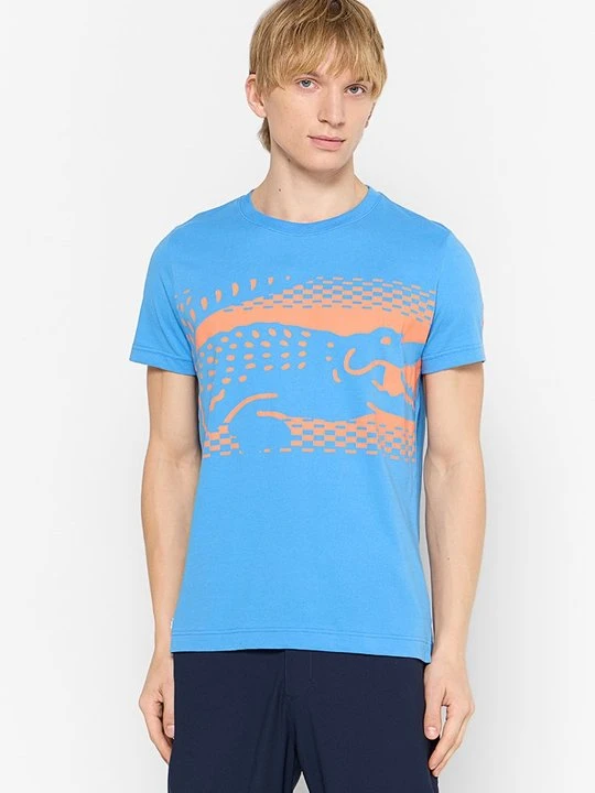 Zdjęcie produktu T-shirt z nadrukiem Lacoste jasnoniebieski