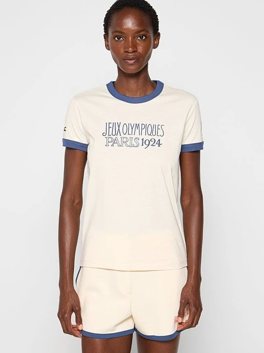 Zdjęcie produktu T-shirt z nadrukiem Lacoste beżowy