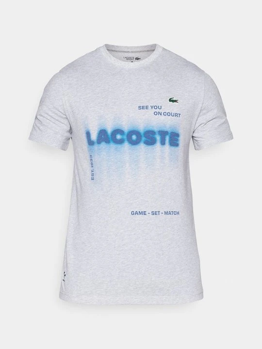 Zdjęcie produktu T-shirt z nadrukiem Lacoste jasnoszary