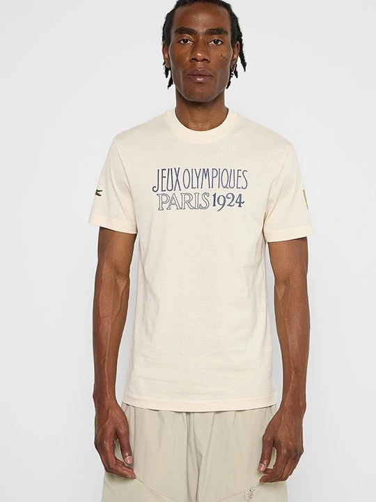 Zdjęcie produktu T-shirt z nadrukiem Lacoste mleczny