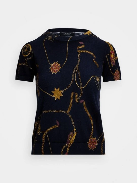 Zdjęcie produktu T-shirt z nadrukiem Lauren Ralph Lauren granatowy