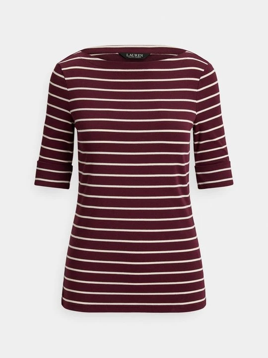 Zdjęcie produktu T-shirt z nadrukiem Lauren Ralph Lauren bordowy