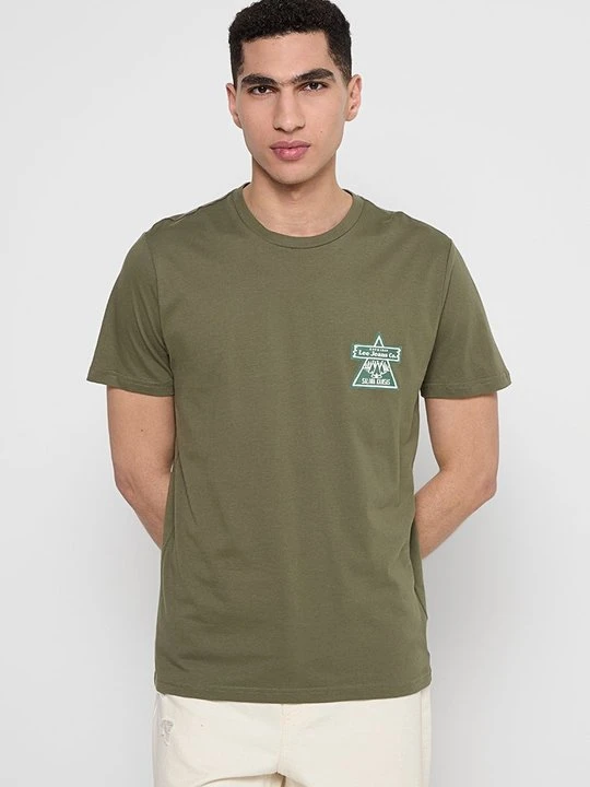 Zdjęcie produktu T-shirt z nadrukiem Lee oliwkowy