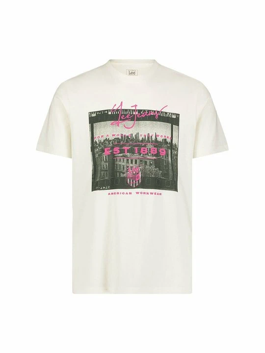 Zdjęcie produktu T-shirt z nadrukiem Lee mleczny