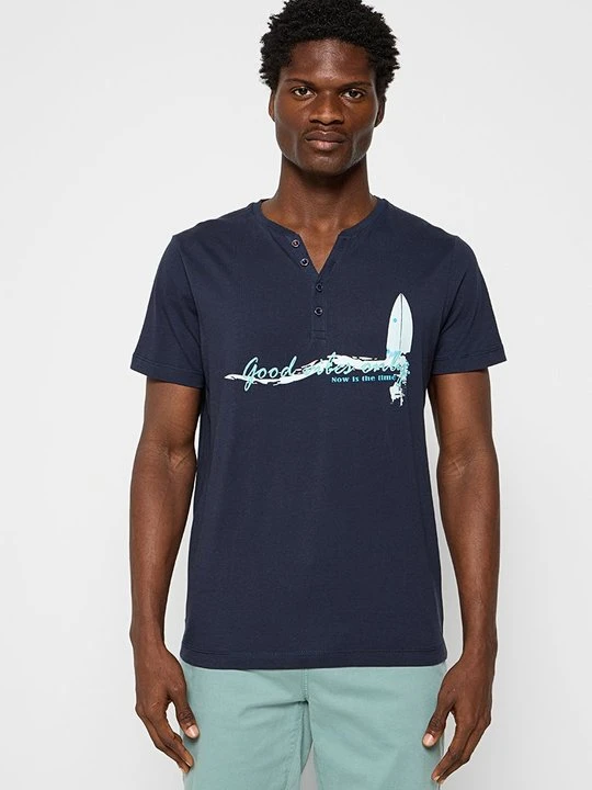 Zdjęcie produktu T-shirt z nadrukiem Lerros granatowy