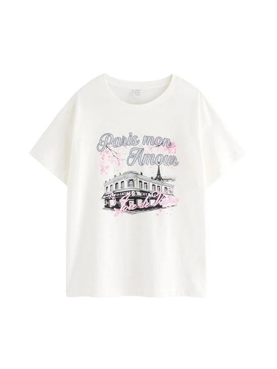 Zdjęcie produktu T-shirt z nadrukiem Lindex biały