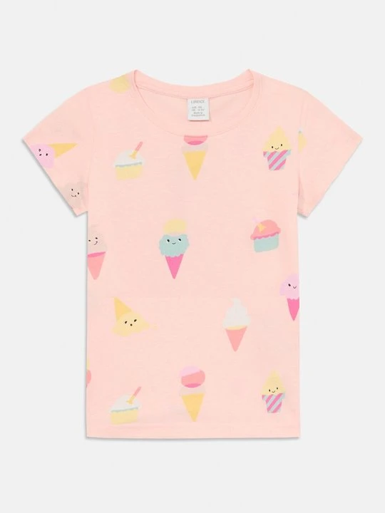 Zdjęcie produktu T-shirt z nadrukiem Lindex jasnoróżowy