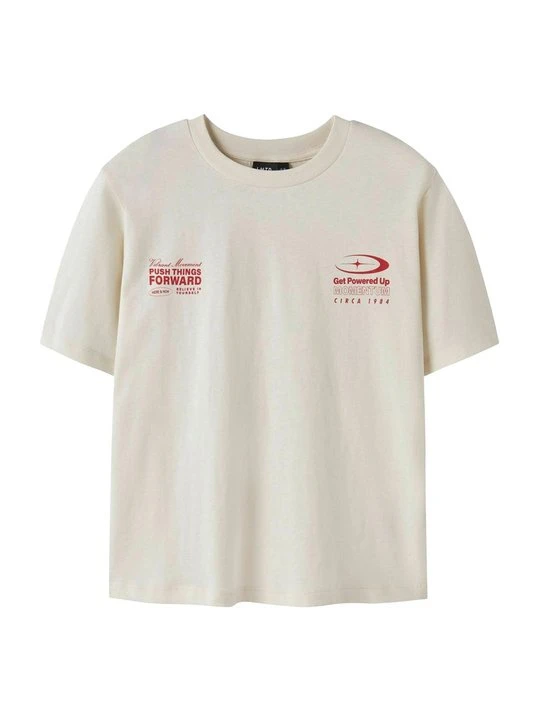 Zdjęcie produktu T-shirt z nadrukiem LMTD beżowy melanż