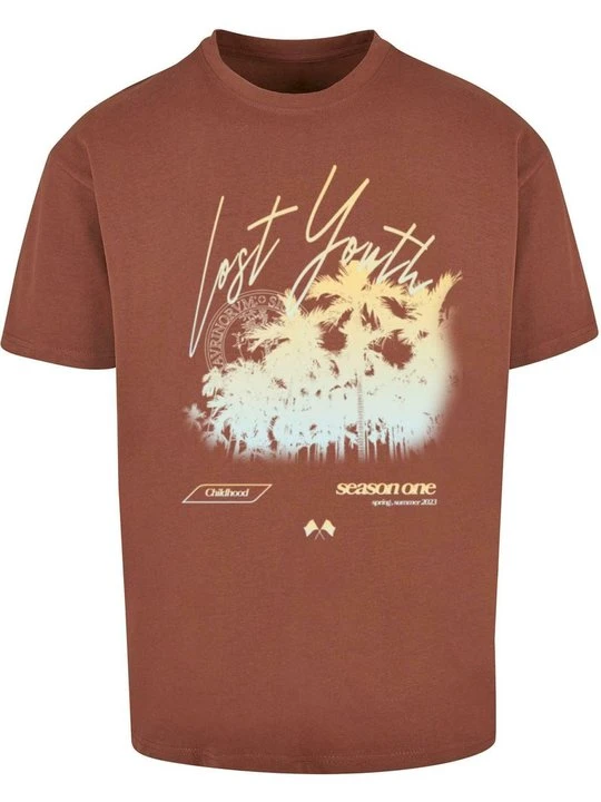 Zdjęcie produktu T-shirt z nadrukiem Lost Youth brązowy
