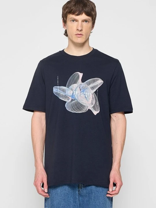 Zdjęcie produktu T-shirt z nadrukiem Lyle & Scott granatowy