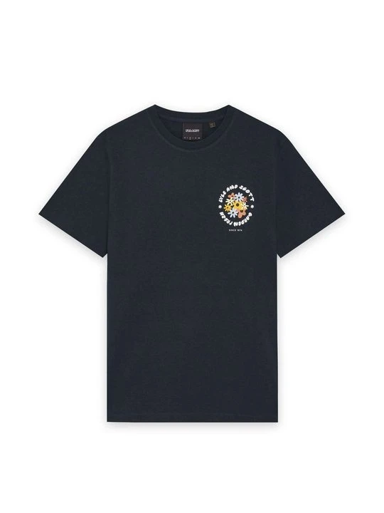 Zdjęcie produktu T-shirt z nadrukiem Lyle & Scott niebieski