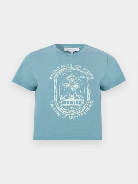 Zdjęcie produktu T-shirt z nadrukiem Maison Kitsuné turkusowy