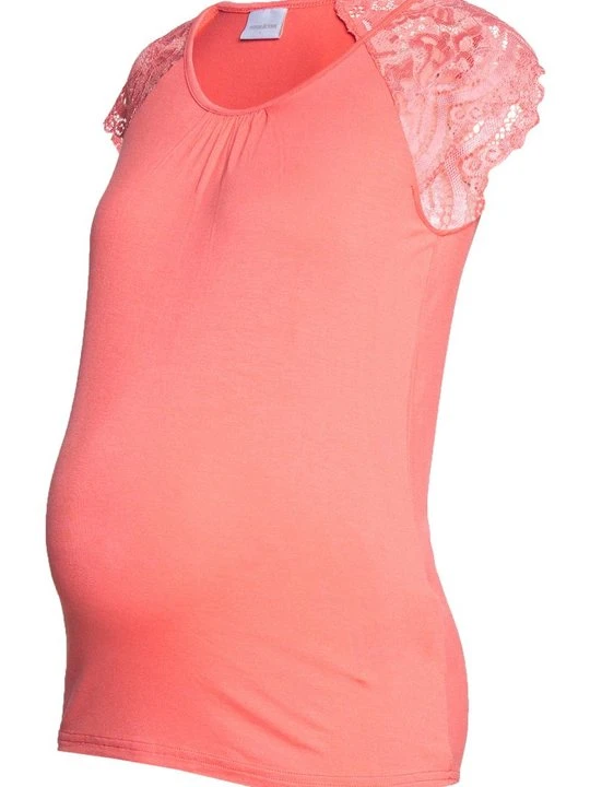 Zdjęcie produktu T-shirt z nadrukiem Mamalicious koralowy