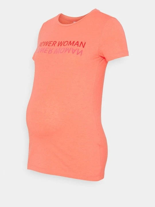Zdjęcie produktu T-shirt z nadrukiem Mamalicious koralowy
