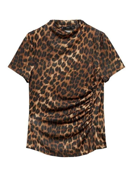 Zdjęcie produktu T-shirt z nadrukiem Mango brązowy