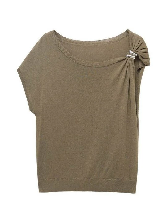 Zdjęcie produktu T-shirt z nadrukiem Mango brązowy