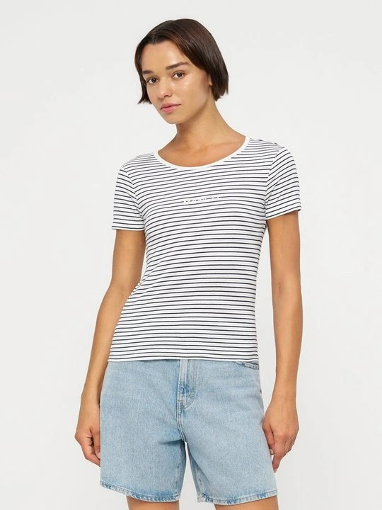 Zdjęcie produktu T-shirt z nadrukiem Mango niebieski denim