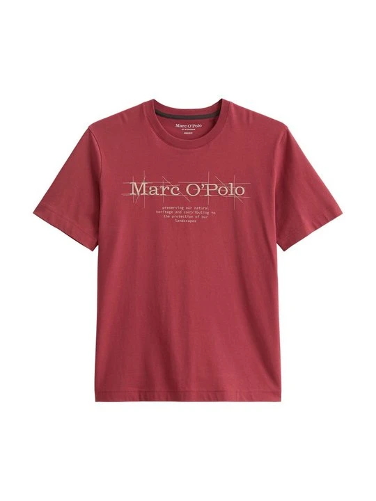 Zdjęcie produktu T-shirt z nadrukiem Marc O'Polo jasnoczerwony