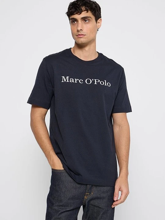 Zdjęcie produktu T-shirt z nadrukiem Marc O'Polo granatowy