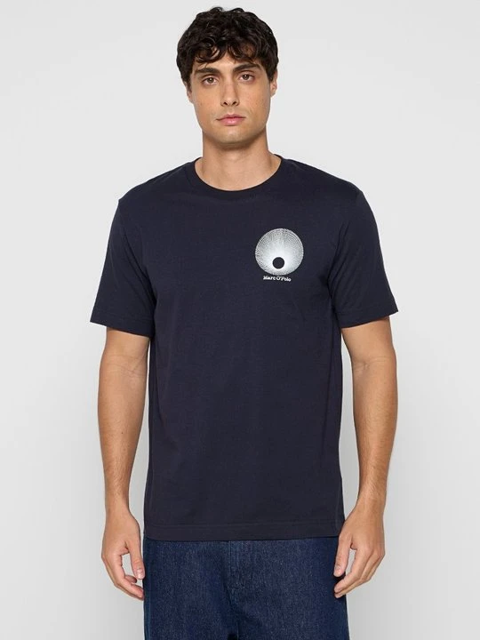 Zdjęcie produktu T-shirt z nadrukiem Marc O'Polo granatowy