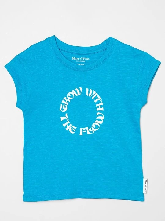 Zdjęcie produktu T-shirt z nadrukiem Marc O'Polo turkusowy