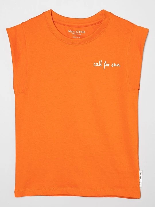 Zdjęcie produktu T-shirt z nadrukiem Marc O'Polo pomarańczowy