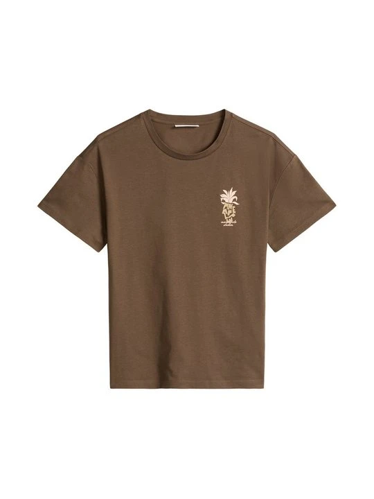Zdjęcie produktu T-shirt z nadrukiem Marc O'Polo ciemnobrązowy