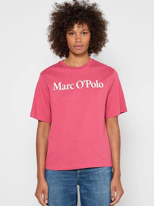 Zdjęcie produktu T-shirt z nadrukiem Marc O'Polo różowy melanż