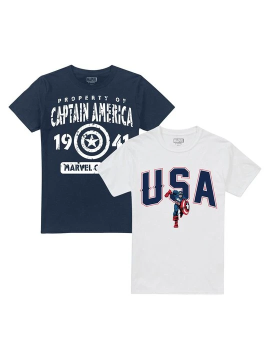 Zdjęcie produktu T-shirt z nadrukiem Marvel granatowy