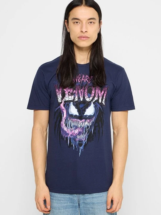 Zdjęcie produktu T-shirt z nadrukiem Marvel granatowy