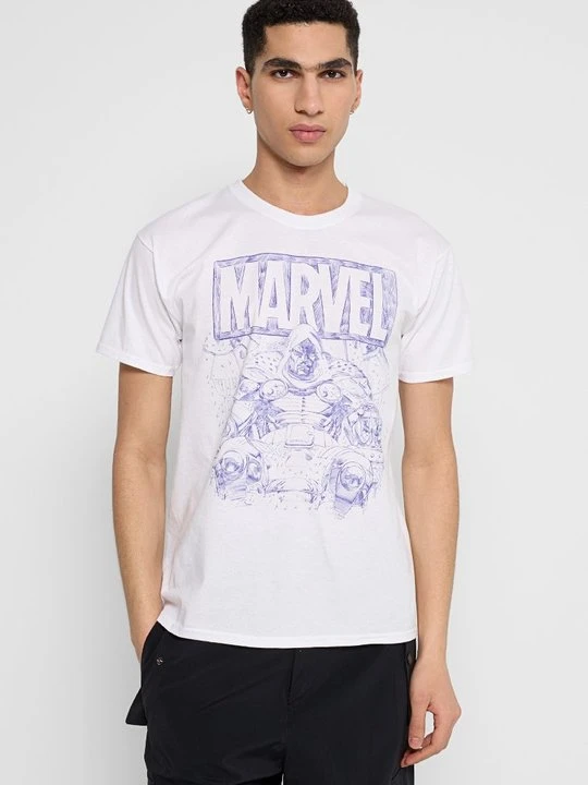 Zdjęcie produktu T-shirt z nadrukiem Marvel biały