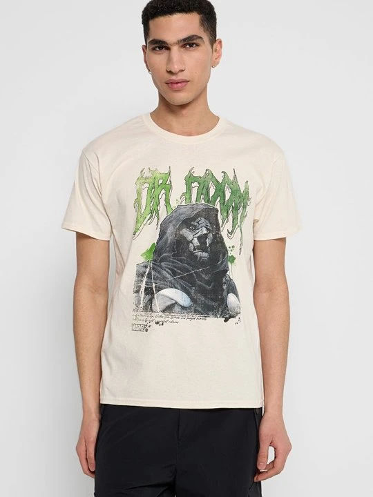 Zdjęcie produktu T-shirt z nadrukiem Marvel beżowy