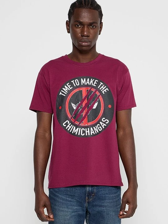 Zdjęcie produktu T-shirt z nadrukiem Marvel jagodowy