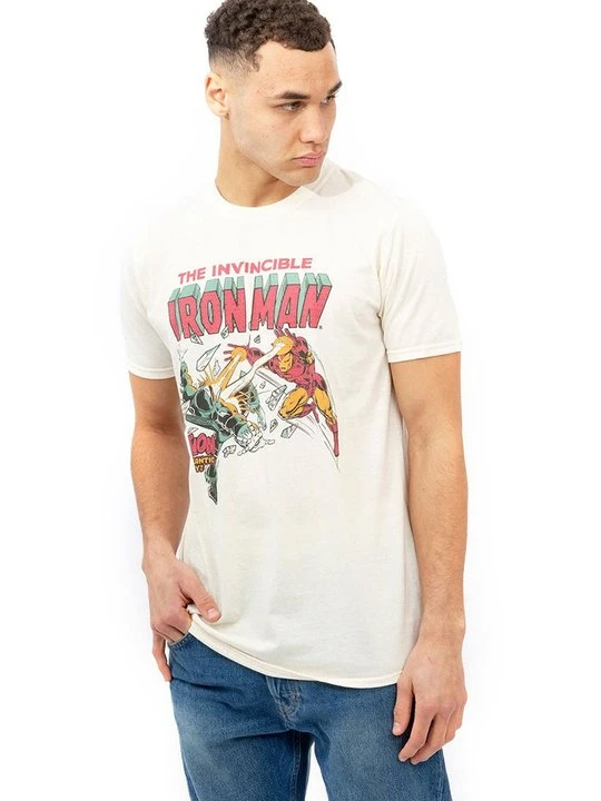 Zdjęcie produktu T-shirt z nadrukiem Marvel beżowy