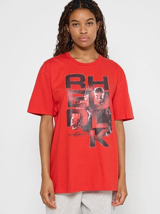 Zdjęcie produktu T-shirt z nadrukiem Marvel czerwony