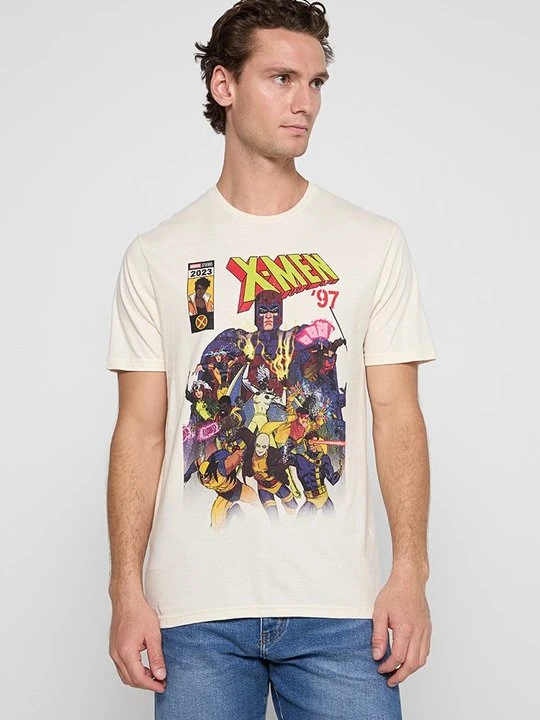 Zdjęcie produktu T-shirt z nadrukiem Marvel beżowy