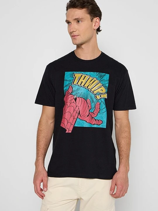 Zdjęcie produktu T-shirt z nadrukiem Marvel czarny