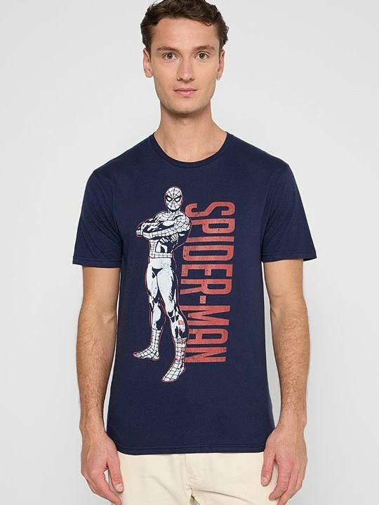 Zdjęcie produktu T-shirt z nadrukiem Marvel granatowy