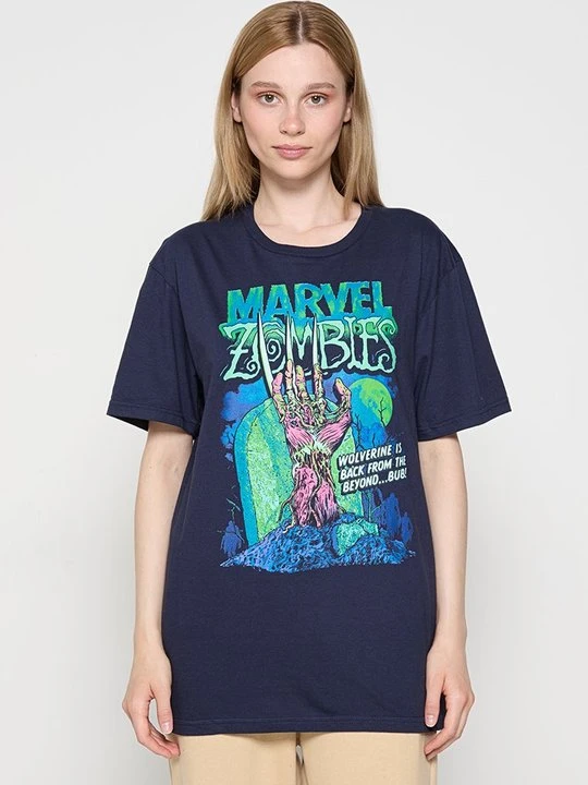 Zdjęcie produktu T-shirt z nadrukiem Marvel granatowy