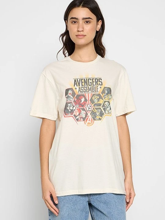 Zdjęcie produktu T-shirt z nadrukiem Marvel beżowy